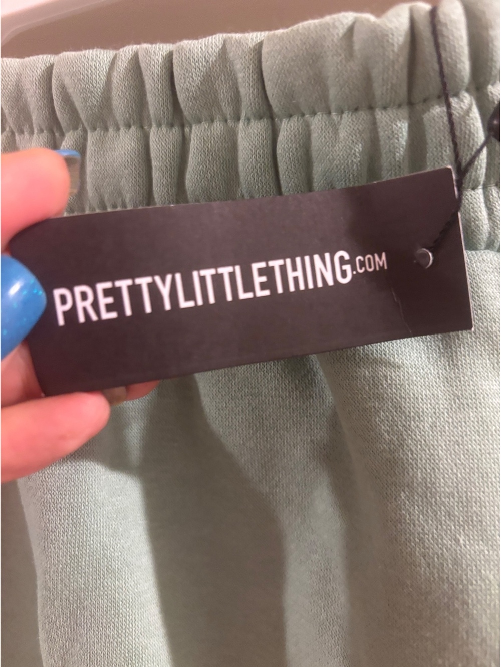 NWT PrettyLittleThing Plus Sage Green Pocket Sweat Shorts Women’s US 16 - Picture 5 of 7